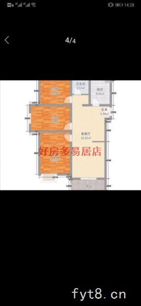 天筑广场小三房,72万中间楼层,装修好,满二税费低!